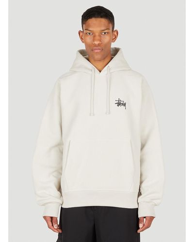 Stussy Basic Logo Hooded Sweatshirt - White