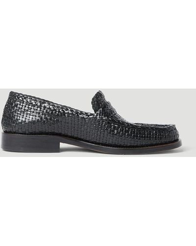 Marni Woven Leather Bambi Loafers - Black