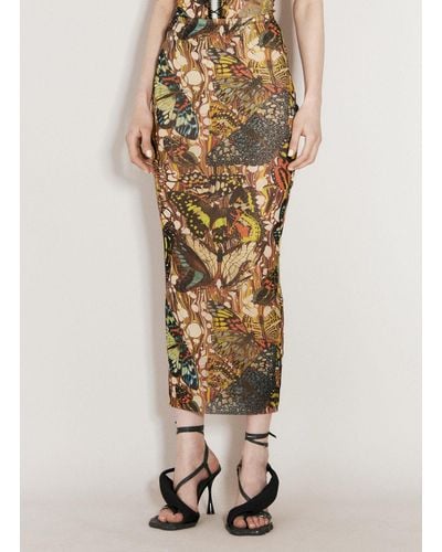 Jean Paul Gaultier Butterdly Midi Skirt - Natural