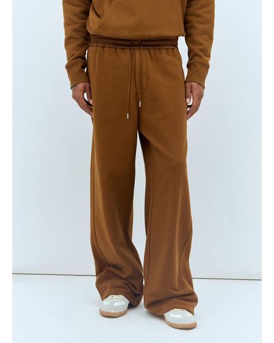 Saint Laurent Logo Embroidery Track Trousers - Brown