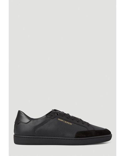 Saint Laurent Court Classic Perforated Leather Sneakers - Black