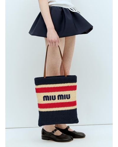 Miu Miu Crochet Tote Bag - Blue