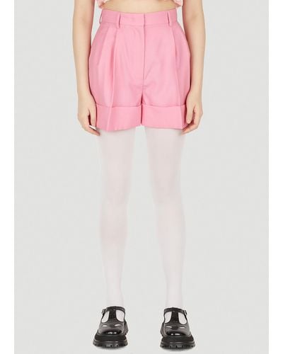 Miu Miu Levantina Pleated Shorts - Pink