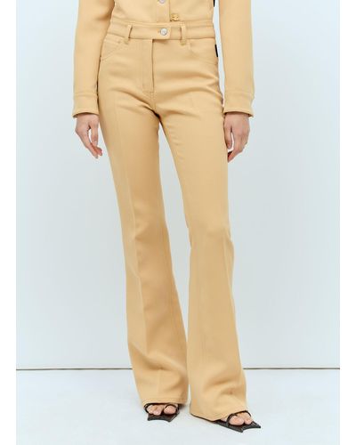 Courreges Twill 70's Bootcut Trousers - Natural