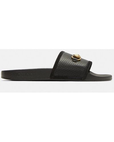 Gucci Horsebit-detailed Perforated Rubber Slides - Black