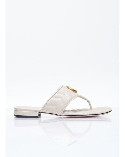 Gucci Double G Thong Slide - White