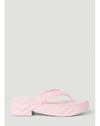 Gucci Thong Platform Sandal - Pink