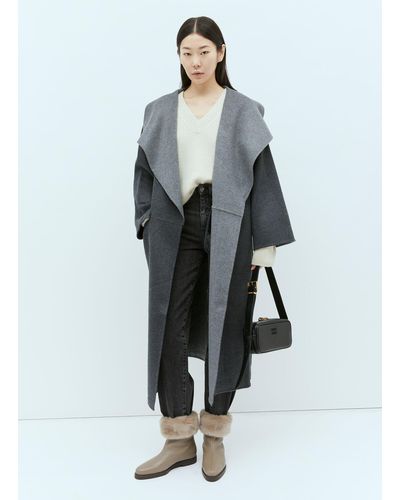 Totême Two-tone Signature Wool And Cashmere Coat - Blue