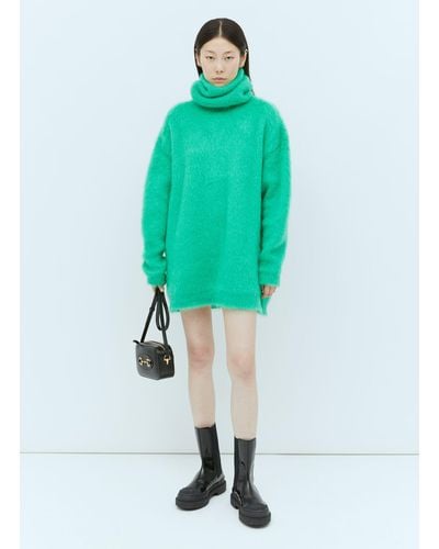 Gucci Brushed Mohair Jumper Dress - Green