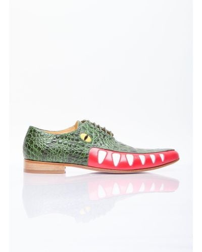 Walter Van Beirendonck Crocodile Lace-up Shoes - Green