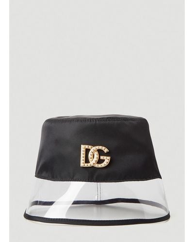 Dolce & Gabbana Embellished Logo Bucket Hat - Gray