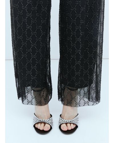 Gucci Crystal Embellished High Heel Sandals - Black