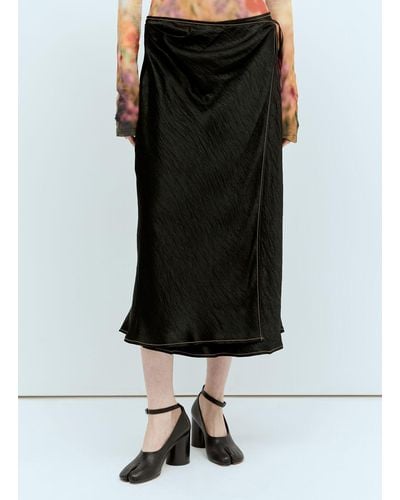 Acne Studios Satin Wrap Skirt - Black