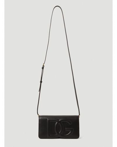 Dolce & Gabbana Logo Leather Phone Bag - White