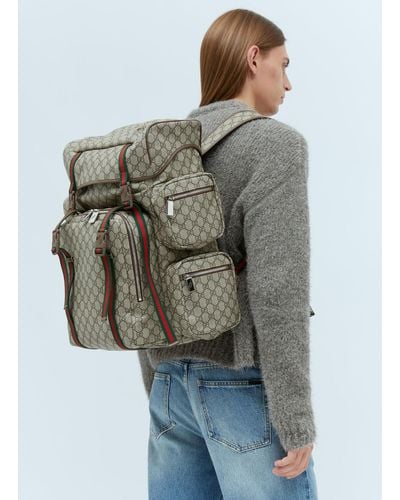 Gucci Gg Large Backpack - Grey