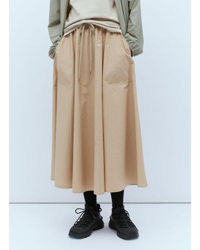 Moncler Poplin Midi Skirt - Natural