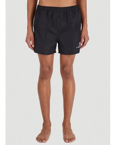 Balenciaga Embroidered Swim Shorts - Black