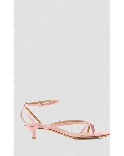 Bottega Veneta Stretch Strap Kitten Heel Sandals - Pink