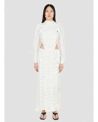 ESTER MANAS Covering Ruffled Dress - White