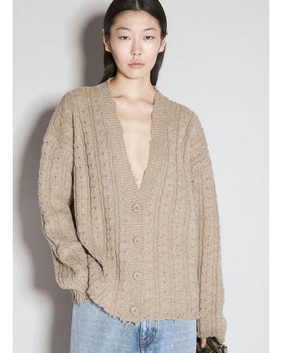MM6 by Maison Martin Margiela Cable Knit Cardigan - Natural