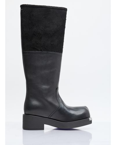 MM6 by Maison Martin Margiela Biker Boots - Black