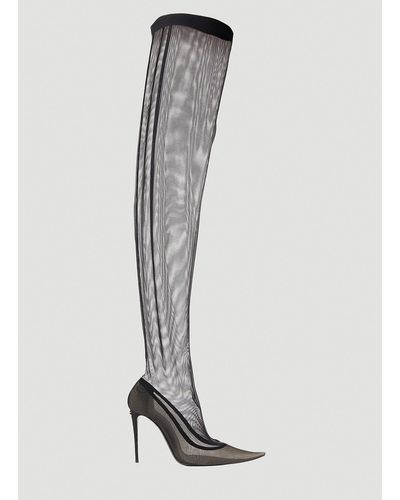 Dolce & Gabbana Kim Tulle High Boots - White