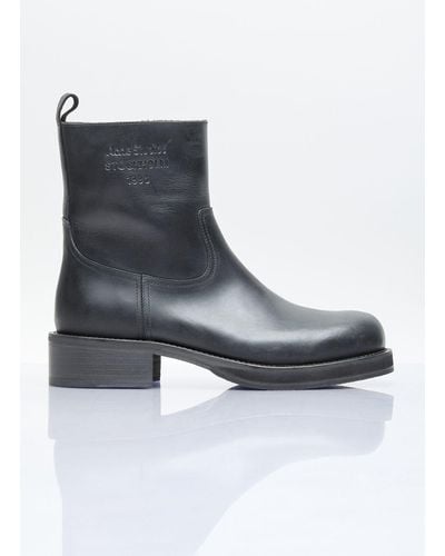 Acne Studios Leather Waxed Boots - Black