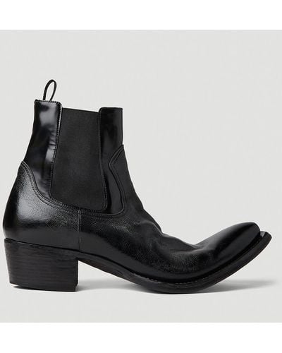 Prada Turn-up Toe Cowboy Boots - Black