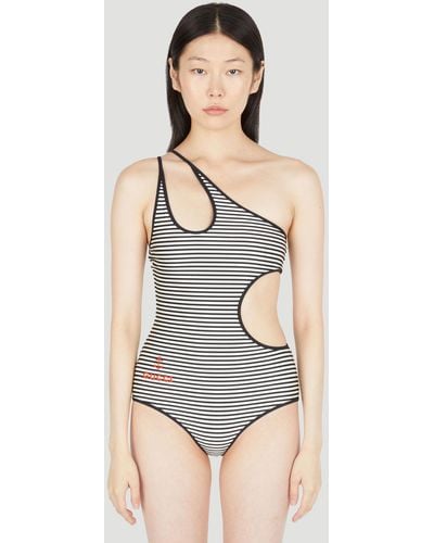 Gucci Sparkling Jersey Cut-out Swimsuit - White