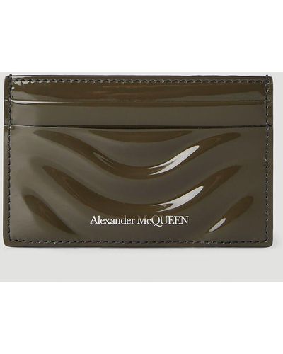 Alexander McQueen Patent Leather Card Holder - Green