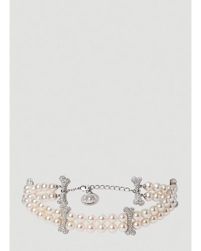 Vivienne Westwood Faustine Pearl Choker Necklace - Natural