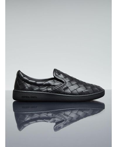 Bottega Veneta Intrecciato Slip-on Shoes - Gray