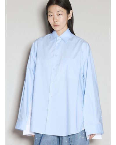 MM6 by Maison Martin Margiela Wide-sleeved Poplin Shirt - Blue