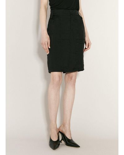 Saint Laurent Twill Pencil Skirt - Black