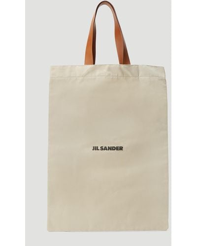Jil Sander Flat Shopper Large Tote Bag - Natural