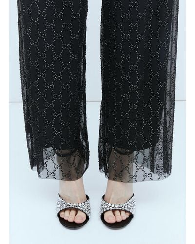 Gucci Crystal Embellished High Heel Sandals - Black