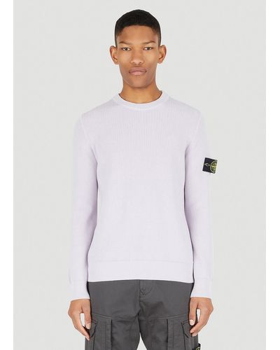 Stone Island Logo-patch Knitted Jumper - Pink