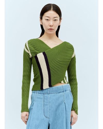 Dries Van Noten Twisted Knit Sweater - Green