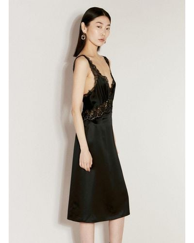 Saint Laurent Slip Silk Dress - Black