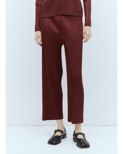 Pleats Please Issey Miyake Monthly Colors: October Pleated Pants - Red