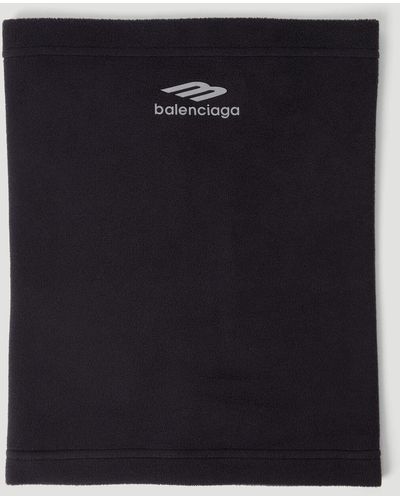 Balenciaga Logo Print Tubular Scarf - Black