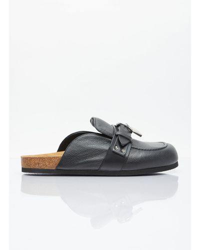 JW Anderson Padlock Loafer Leather Mules - Black