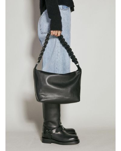 Kara Xl Lattice Pouch Shoulder Bag - Black