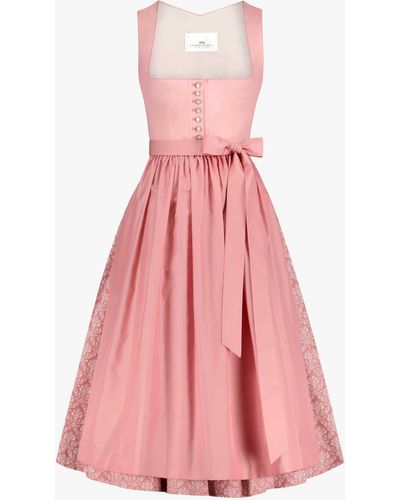 LODENFREY München 1842 Midi-Dirndl mit Schürze - Pink