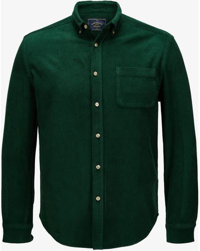 Portuguese Flannel Cord-Shirtjacket - Grün