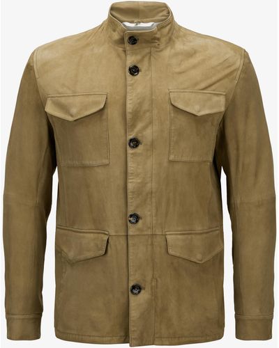 Gimo's Leder-Fieldjacket - Grün