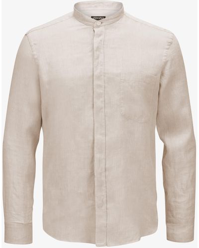 Zegna Leinenhemd - Weiß