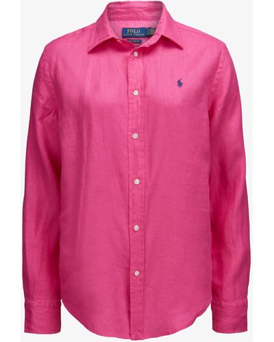 Polo Ralph Lauren Leinenbluse Relaxed Fit - Pink