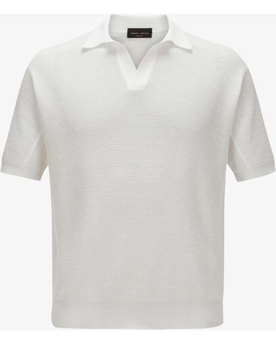 Roberto Collina Strick-Poloshirt - Weiß