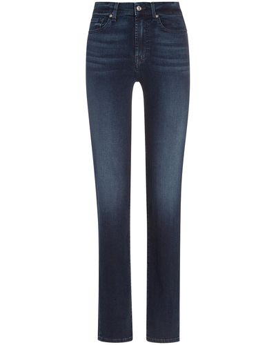 7 For All Mankind The Straight Jeans High Rise - Blau